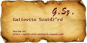 Gallovits Szalárd névjegykártya
